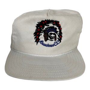 Vintage Ahwahnee Strapback Hat Cap Native American Embroidery White